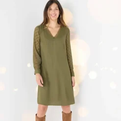 Robe housse manches plumetis