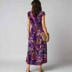 Robe imprimée manches volantées