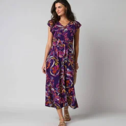 Robe imprimée manches volantées