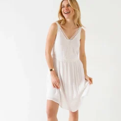 Robe imprimé fleuri et macramé