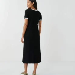 Robe longue bicolore, manches courtes
