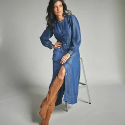 Robe longue boutonnée