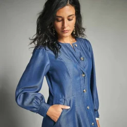 Robe longue boutonnée