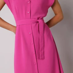 Robe longue boutonnée effet froissé naturel