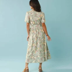Robe longue boutonnée imprimée, Spécial Petites