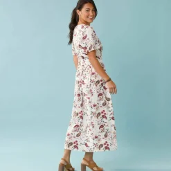 Robe longue boutonnée imprimée, Spécial Petites