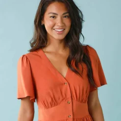Robe longue boutonnée unie, Spécial Petites