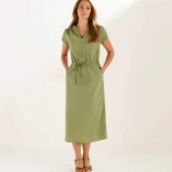 Robe longue en coton délavé