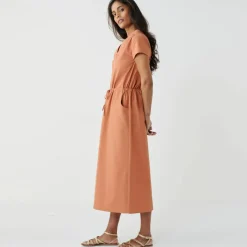 Robe longue en coton délavé