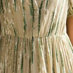 Robe longue en crépon, imprimée