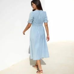Robe longue en denim, évasée