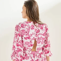 Robe longue imprimée, dos fantaisie