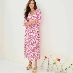 Robe longue imprimée, dos fantaisie
