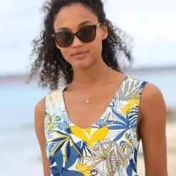 Robe longue imprimée sans manches