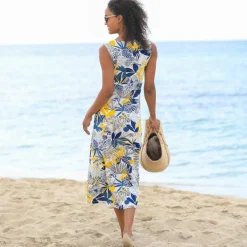 Robe longue imprimée sans manches