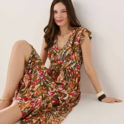 Robe longue imprimée sans manches