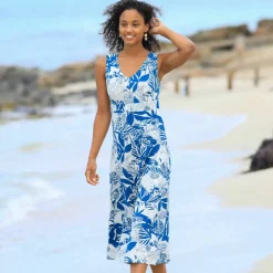 Robe longue imprimée sans manches