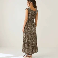 Robe longue imprimée, sans manches