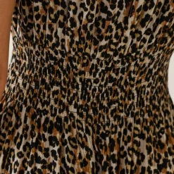 Robe longue imprimée, sans manches