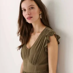 Robe longue unie sans manches