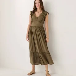 Robe longue unie sans manches