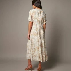 Robe longue volantée imprimée