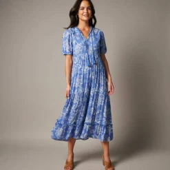 Robe longue volantée imprimée