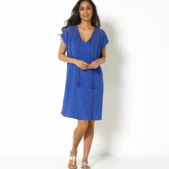 Robe macramé, crépon coton