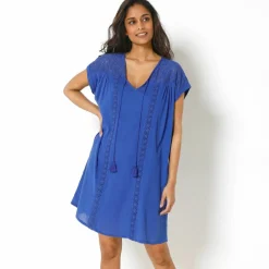 Robe macramé, crépon coton