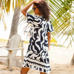Robe à plis, imprimée