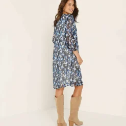 Robe à plis voile imprimé