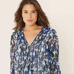 Robe à plis voile imprimé