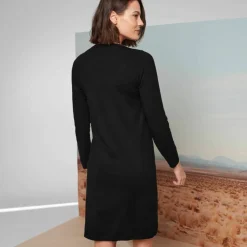 Robe pull boutonnée, manches longues