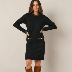 Robe pull détails brillants, 2 poches