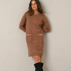 Robe pull détails brillants, 2 poches