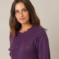 Robe pull finition écailles, maille fantaisie