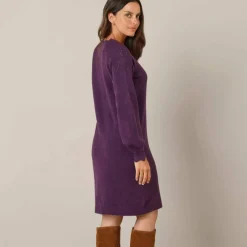 Robe pull finition écailles, maille fantaisie