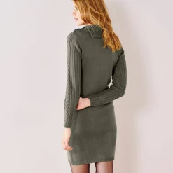 Robe pull maille torsadée