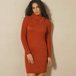 Robe pull maille torsadée