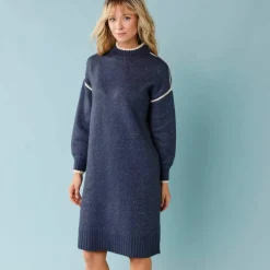 Robe-pull spécial Petites rayures contrastées