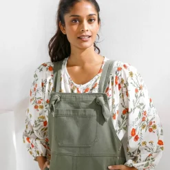 Robe salopette évasée, bretelles à nouer