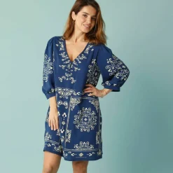 Robe évasée Spécial Petites, imprimé bicolore