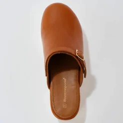 Sabots à talon cuir et bois