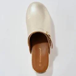 Sabots à talon cuir et bois