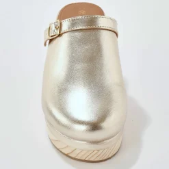 Sabots à talon cuir et bois