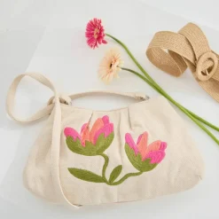 Sac pochette zippé brodé