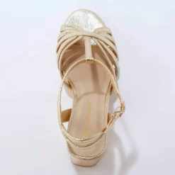 Salomés dorés à talon multibrides