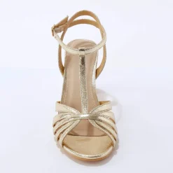 Salomés dorés à talon multibrides