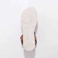Sandales à bandes scratchées en cuir certifié LWG