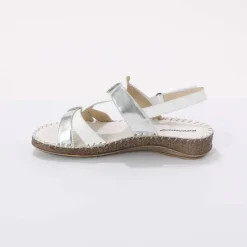 Sandales bicolores en cuir extra souple